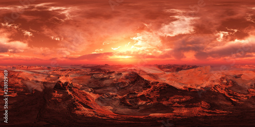 Mars, HDRI, environment map , Round panorama, spherical panorama, equidistant projection, 360 high resolution panorama 