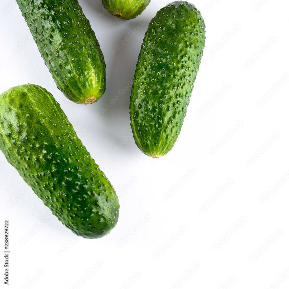 Fresh cucumbers isolated on white background Fresh cucumbers isolated on white background