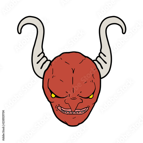 cartoon demon face