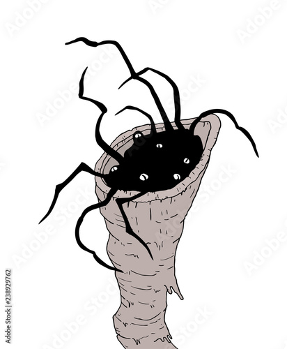 fantasy black creature in his cavern