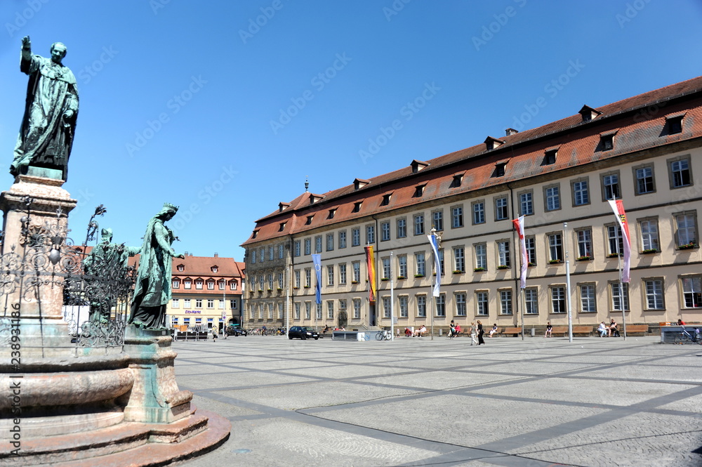 Bamberg, Marktplatz mit Brunnen