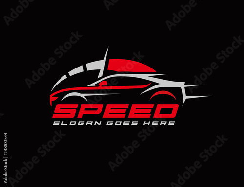 Speed car logo template