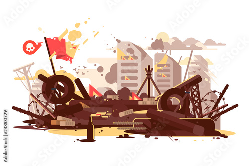 Barricades erected by the demonstrators