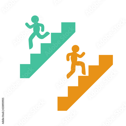 climbing and going down stairs symbols