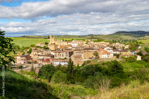 Beautiful May view of the town of Torres del Rio in Navarre, Spain on the Way of St. James, Camino de Santiago