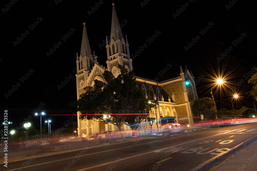 church at night