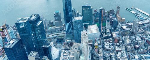 Downtown Manhattan and Jersey City as seen from the helicopter