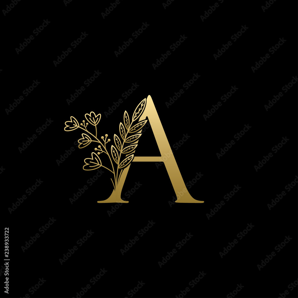 Golden A Letter Logo Golden A Letter Logo
