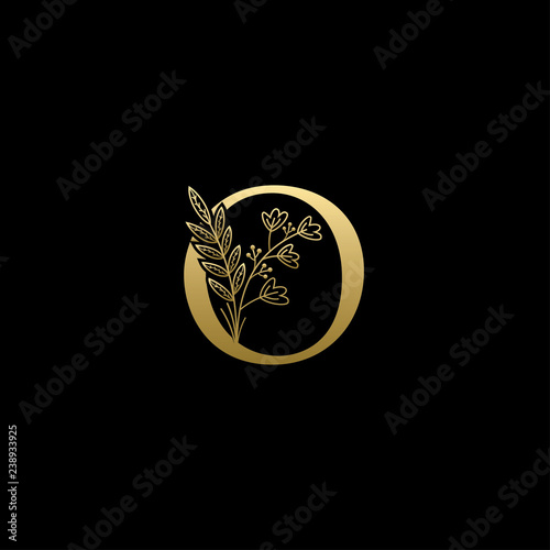 Golden O Letter Logo photo