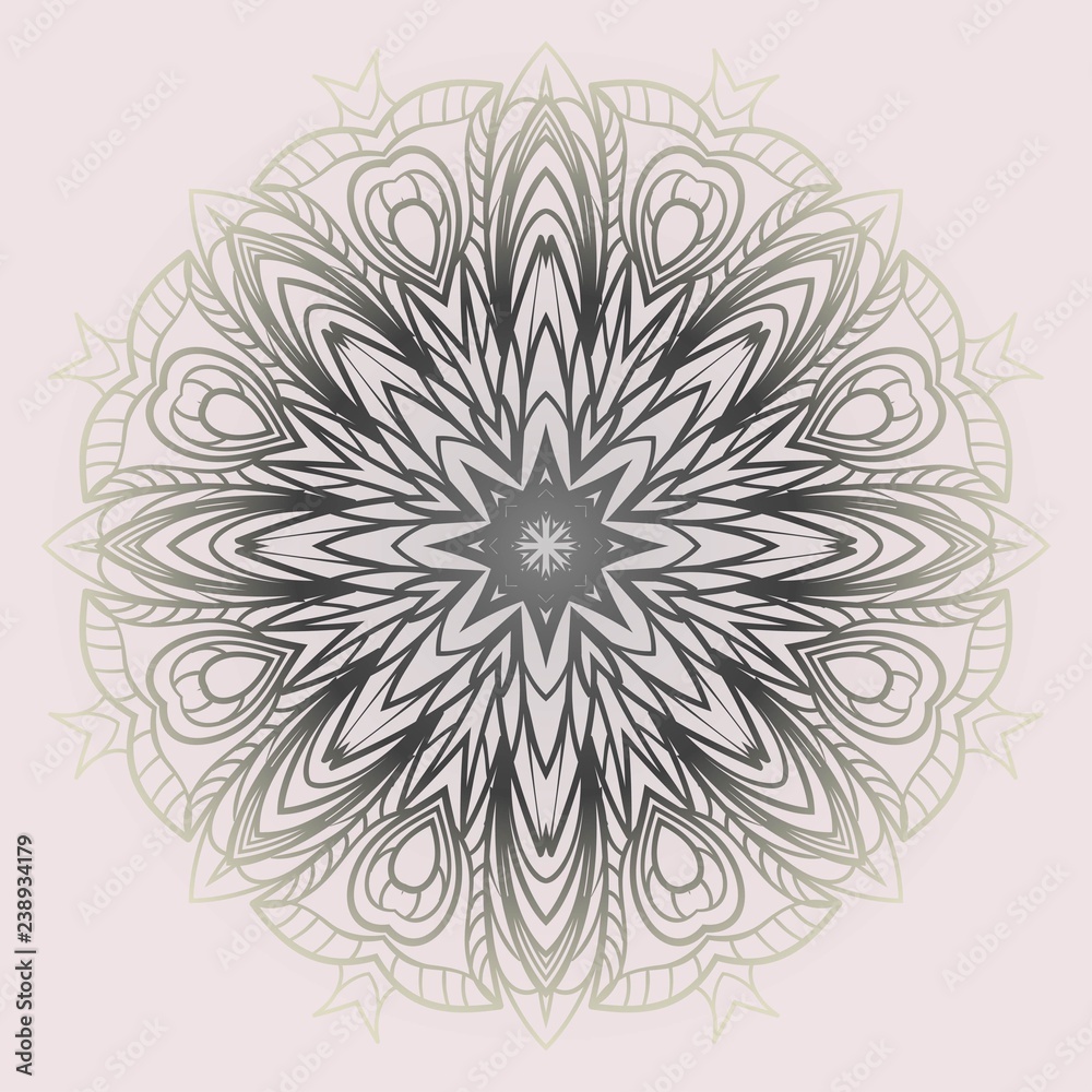 Fototapeta premium Floral color mandala. Arabic, Indian, motifs. Vector illustration.