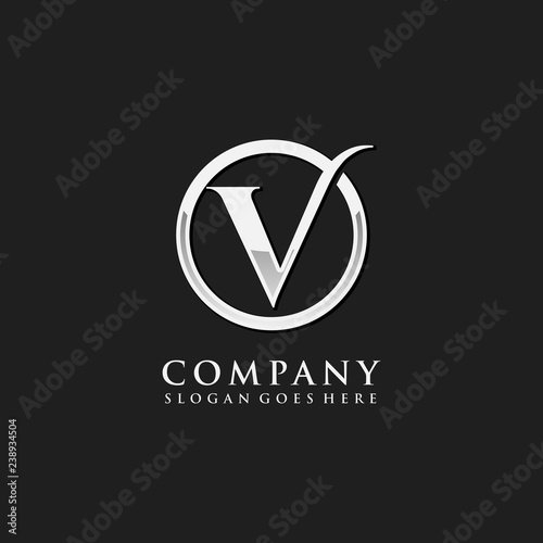 Letter V initial logo template