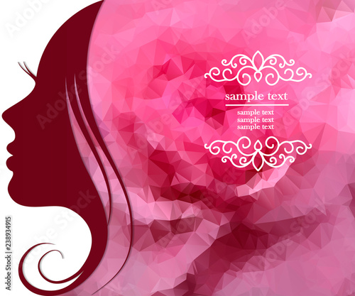 template layout with beautiful female profile