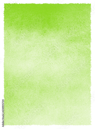 Light green, greenery watercolor background with stains and rough, uneven edges. Spring watercolour texture. Hand drawn abstract aquarelle fill. Eco, easter backdrop. Template for cards, banners.