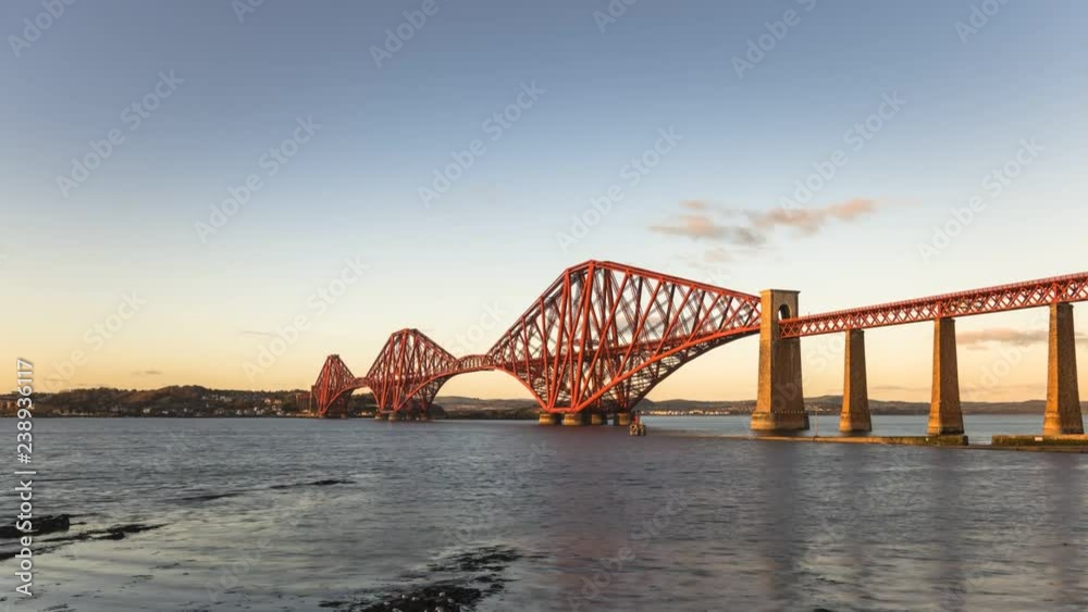 Autumn Sunset over the the Iconic Railway Bridge Over the River Forth in South Queensferry, Edinburgh, Scotland Autumn Sunset over the the Iconic Railway Bridge Over the River Forth in South Queensferry, Edinburgh, Scotland