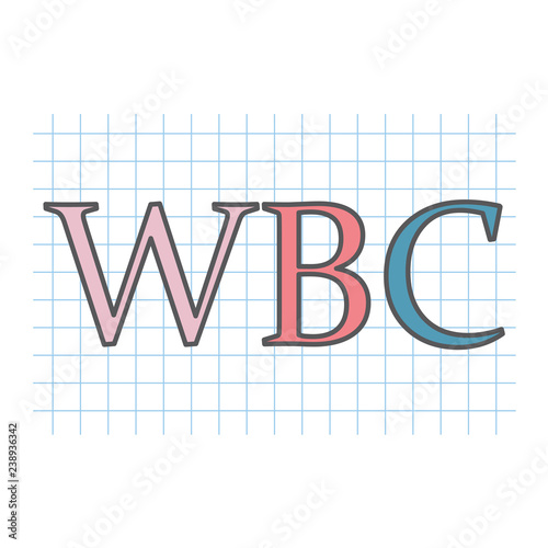 WBC (White Blood Cell) acronym on checkered paper sheet- vector illustration