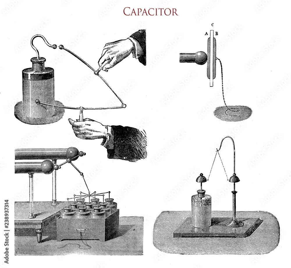 Vintage illustrations describing the use and the property of a