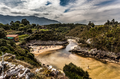 Guadamia beach, a small beach that completly disappears with hight tide. Near to Llanes. Asturias, Spain