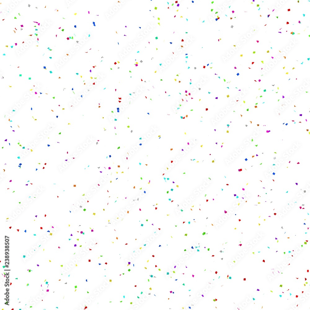 Seamless confetti texture on white isolated background