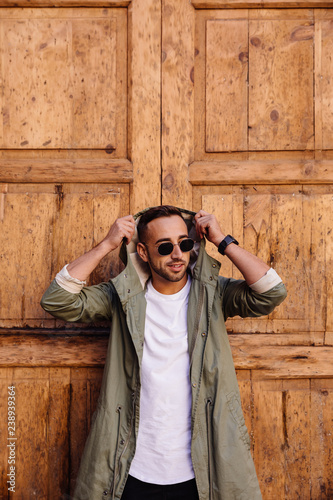 Young man posing on the street