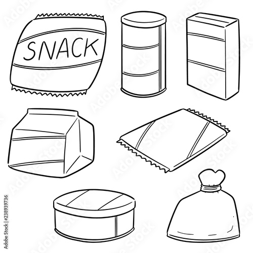 vector set of snack