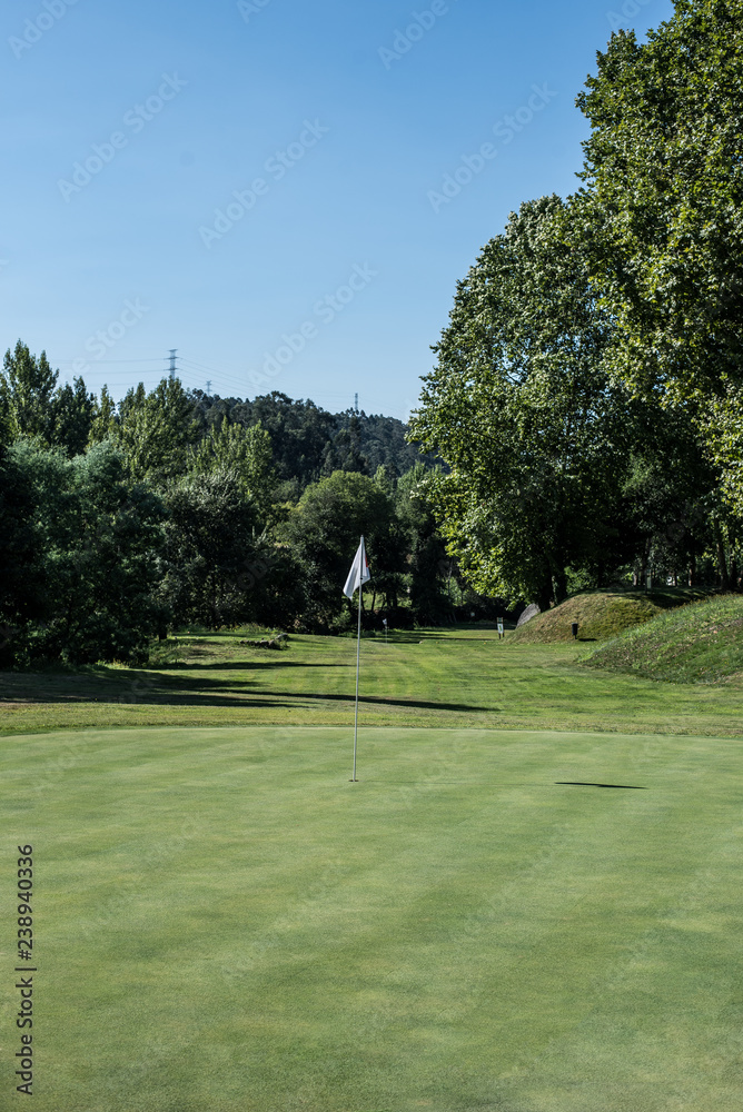Empty golf field meadow