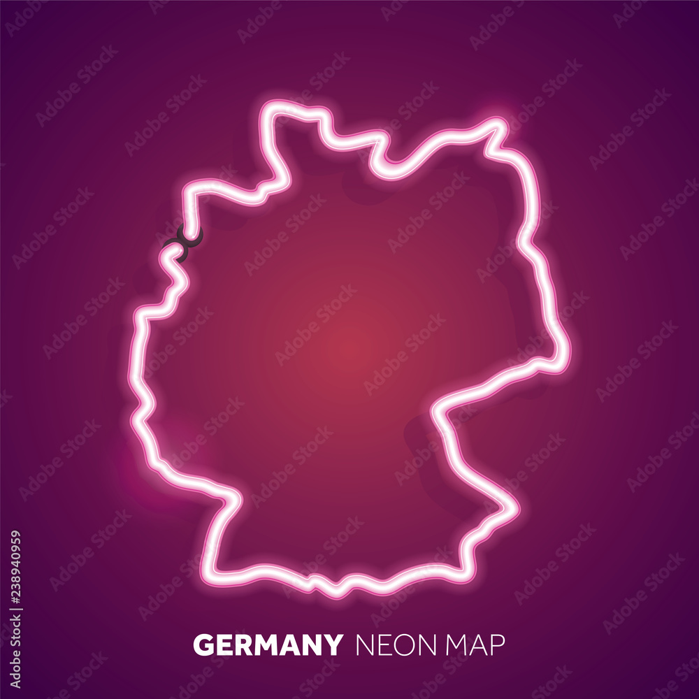 Neon light map of Gemrnay