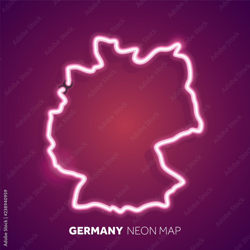 Neon light map of Gemrnay Neon light map of Gemrnay
