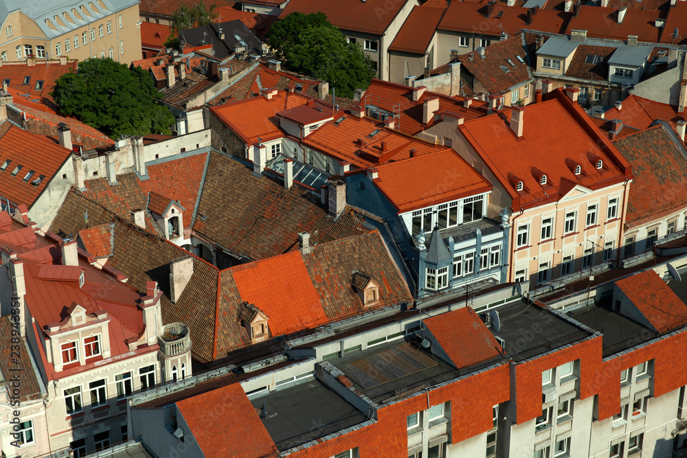 Vilnius rooftops from above