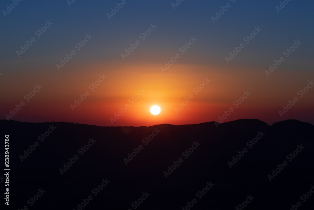 Sunset Mountain Silhoutte