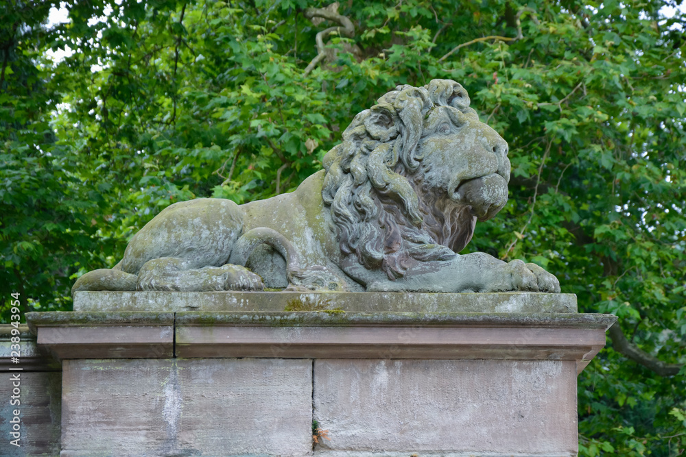 Löwe, Bergpark Wilhelmshöhe, Kassel, Hessen Deutschland