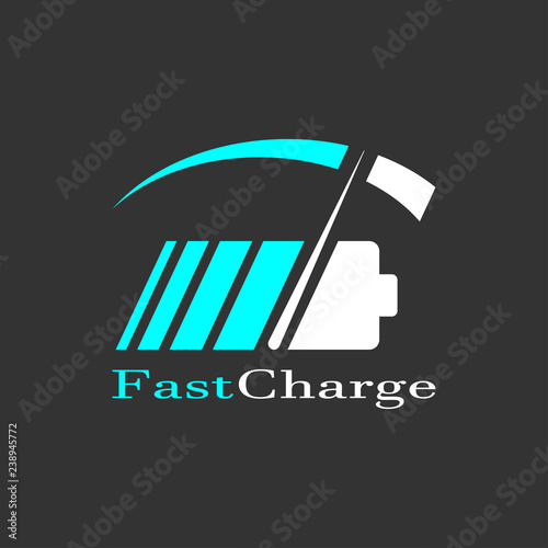 Fast charge icon. Charged battery icon. Vector. EPS 10