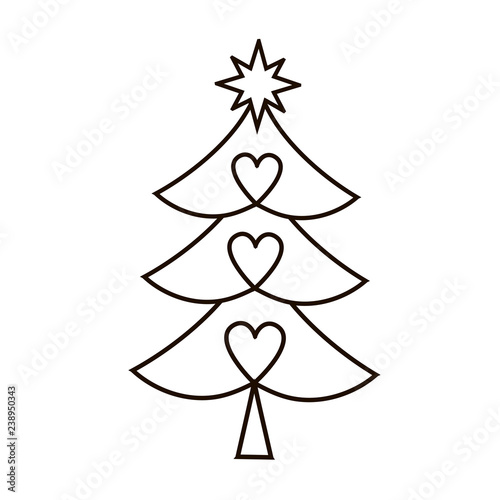 Christmas hand paint wvector illustration with christmas tree. photo