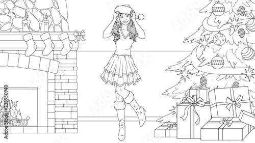 Beautiful girl with a gift.