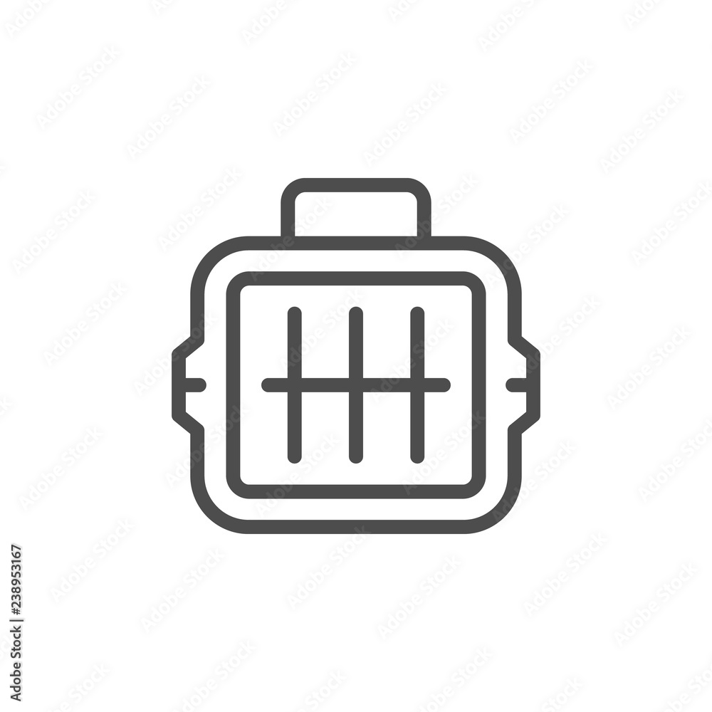 Pet transportation cage line icon Pet transportation cage line icon