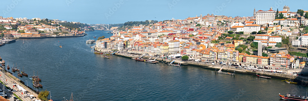 Porto Portugal. Wide Panoramic view in High resolution. Porto is one of the oldest European centres, and its historical core was proclaimed a World Heritage Site by UNESCO in 1996