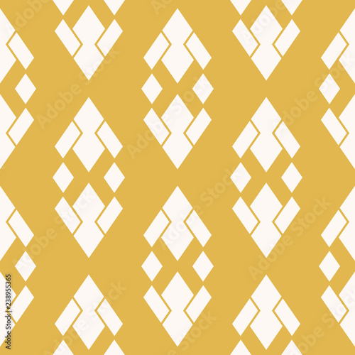 Rhombus pattern. Vector abstract geometric yellow and beige seamless ornament