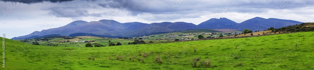 Mourne Mountains Panorama view from Castlewellan Northern Ireland