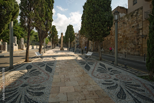 Tarragona Passeig arqueologic (Archaeological Promenade). This pedestian route passes under Roman era walls