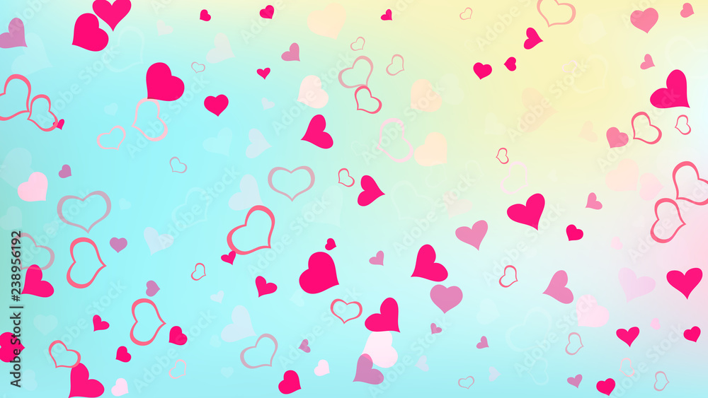 Red hearts of confetti crumbled. Red on Gradient fond Vector. A sample of wallpaper design, textiles, packaging, printing, holiday invitation for birthday. Stylish background. Red hearts of confetti crumbled. Red on Gradient fond Vector. A sample of wallpaper design, textiles, packaging, printing, holiday invitation for birthday. Stylish background.
