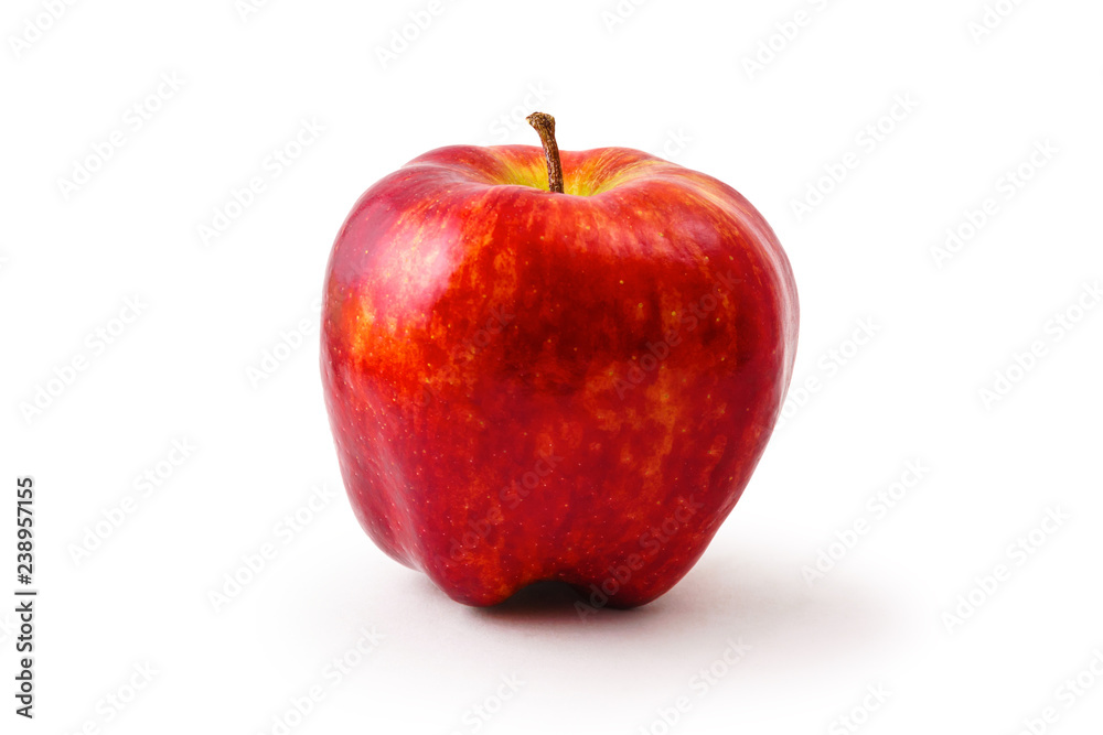 ripe red apple close up on white background ripe red apple close up on white background