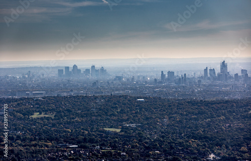 Aerial View of the London Skyline.