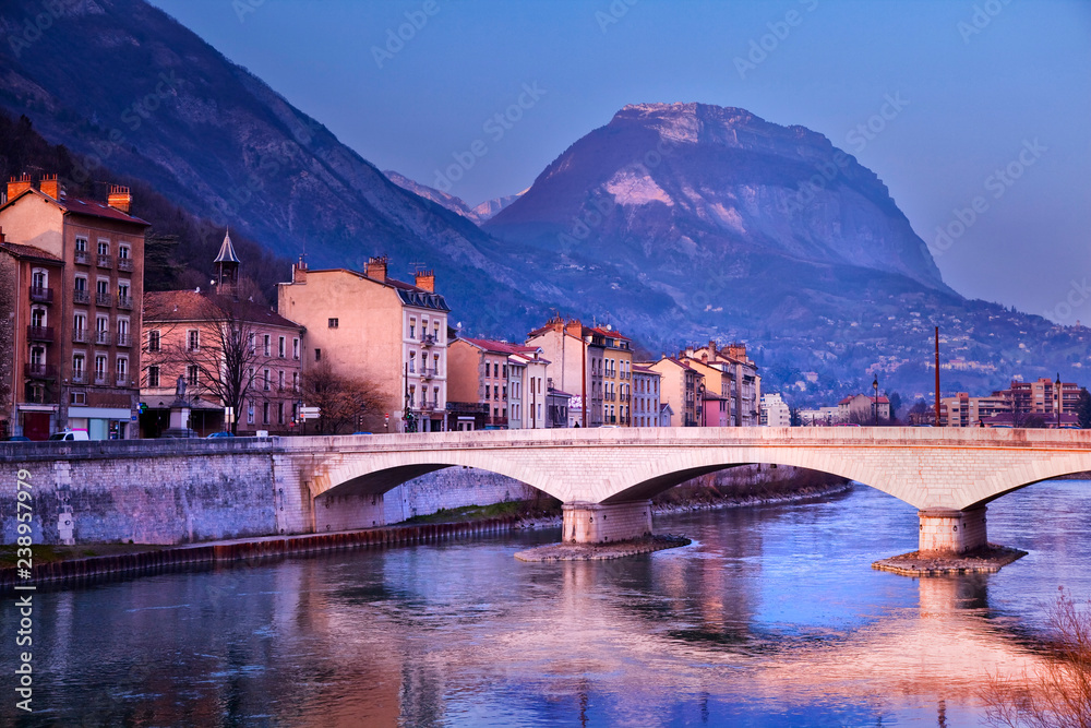 Isère river in Grenoble, France