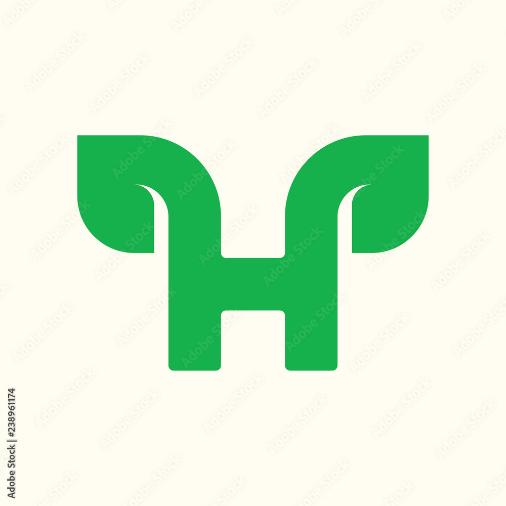 Fototapeta premium Letter H Eco logo