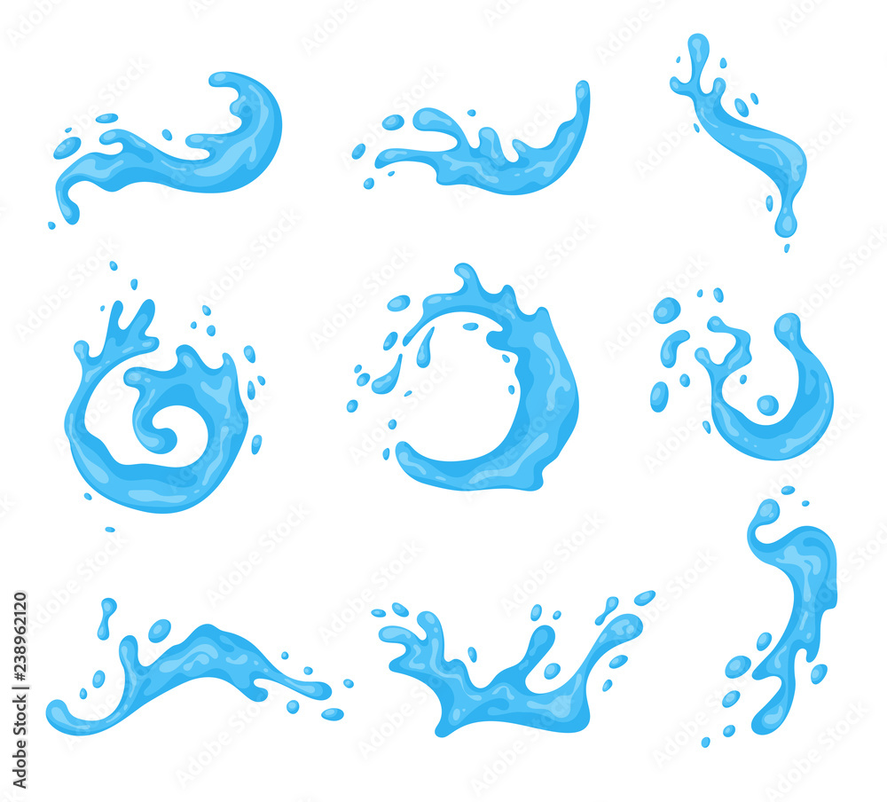 Water splash. Vector cartoon illustration 