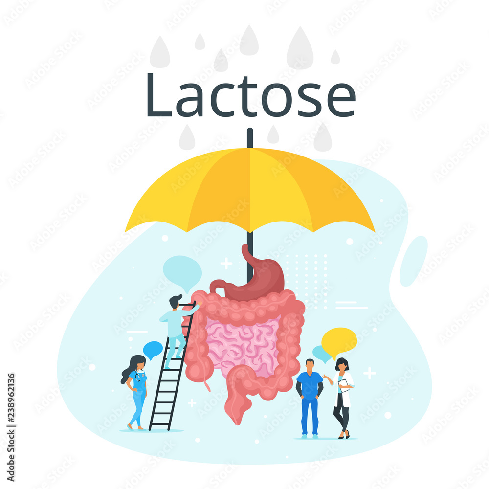 Lactose intolerance concept. Lactose intolerance concept.