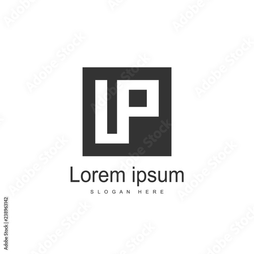 Initial Letter IP Logo Template Design. Minimalist letter logo design
