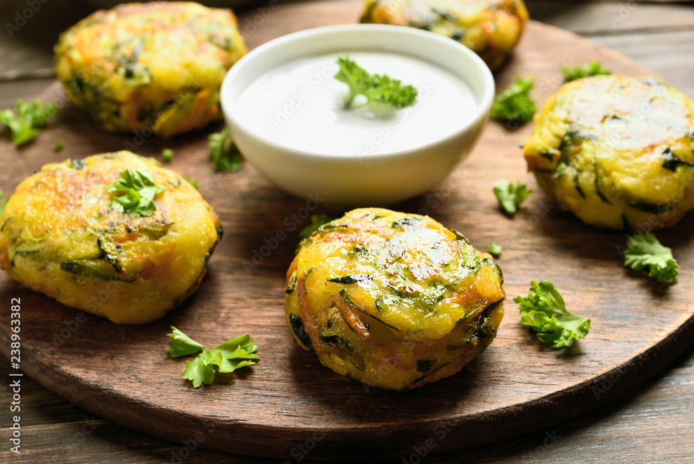 Vegetable cutlet from carrot, zucchini, potato Vegetable cutlet from carrot, zucchini, potato