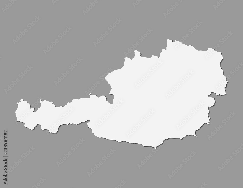 White Austria map using single border line on dark background vector illustration