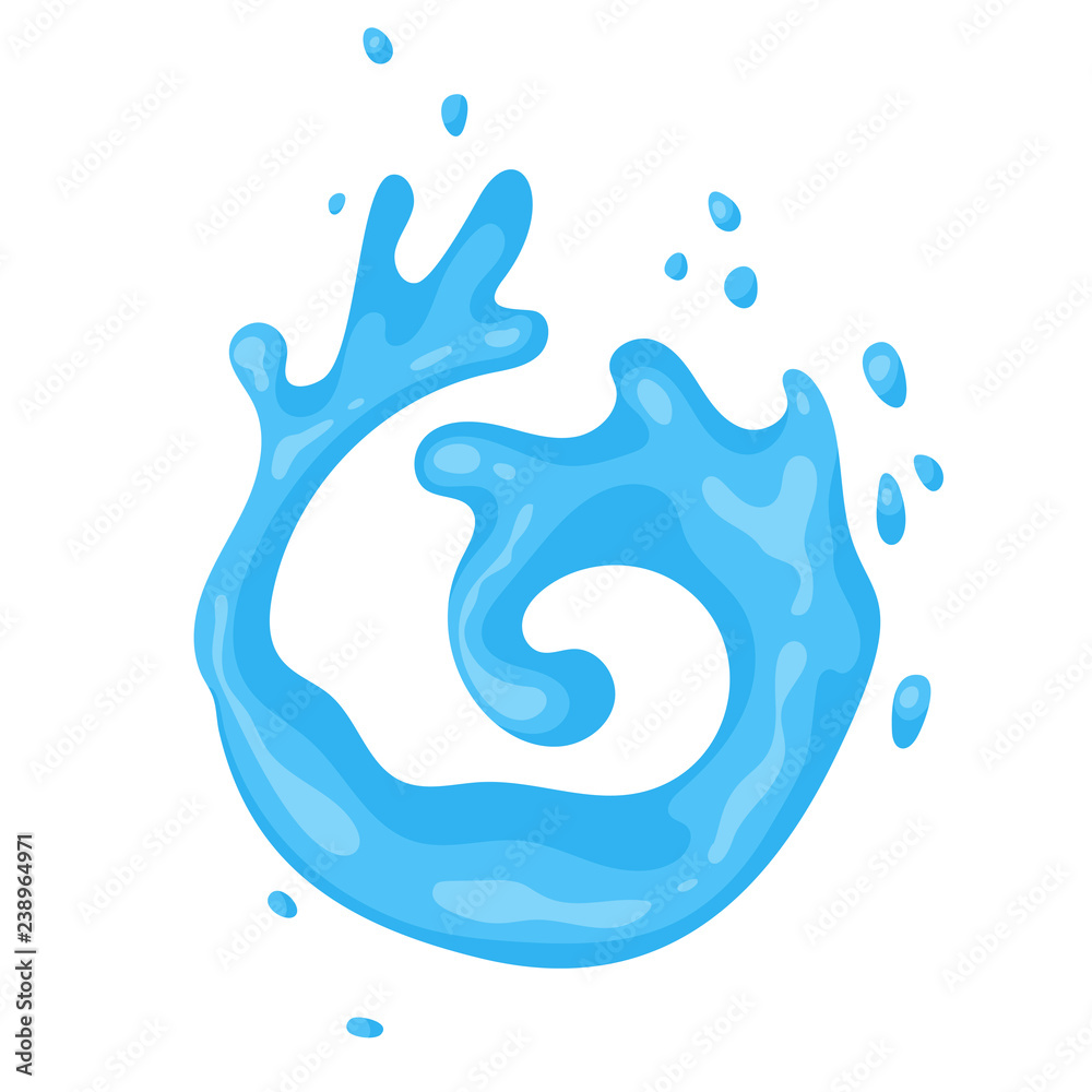 Obraz premium Water splash. Vector cartoon illustration 