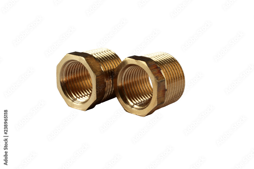 Valves for plumbing isolated on white background. Material - nickel plated brass Valves for plumbing isolated on white background. Material - nickel plated brass
